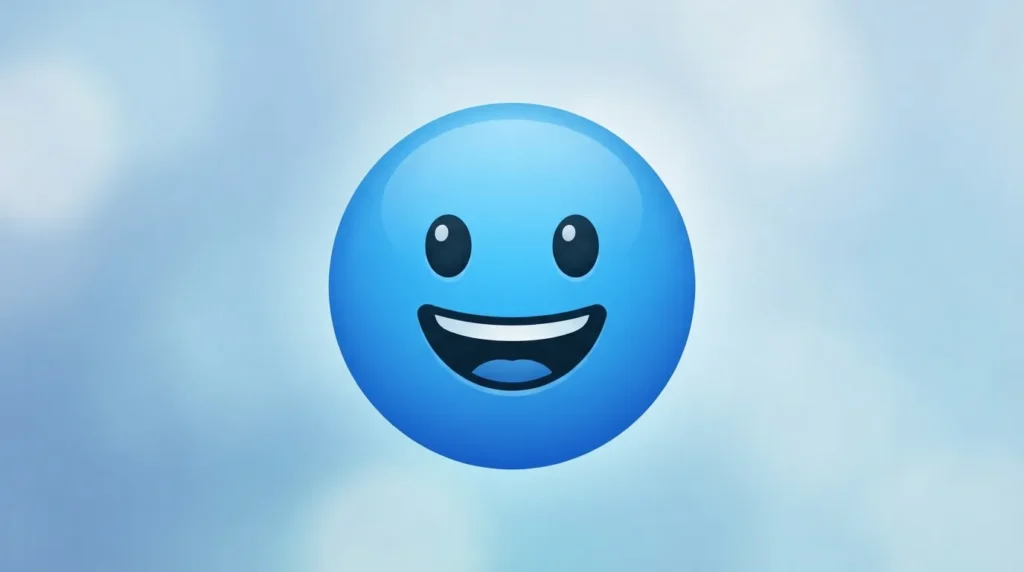 What do blue emoji smiling mean?