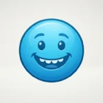 Blue emoji smiling